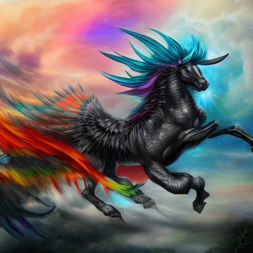 Dark, Rainbow Pegasus. Made using <a href="/get_starryai/">starryai</a> <a href="/Adam61580180/">Adam</a> check this out. You should try it