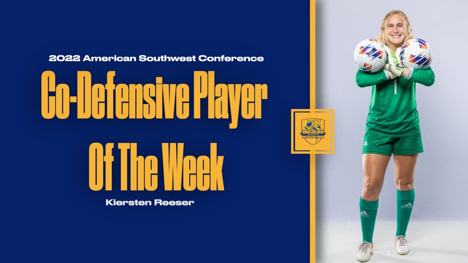 LETUAthletics's tweet photo. WSOC: @LETUWSoccer GK Kiersten Reeser named @ASC_sports co-Defensive Player of the Week

➡️ 2 shutouts (1 solo, 1 combined)
➡️ 5 saves
➡️ 0 goals allowed in last 3 matches

Story: https://t.co/ksgFT7HqGT

#FearTheSting #d3soc https://t.co/JE7Yuwi70v
