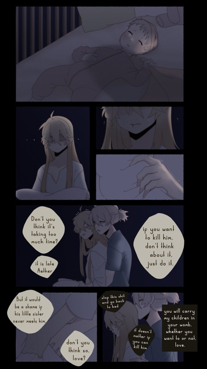 CoffeeFoxArt's tweet photo. Day 4 - Forced Pregnancy (with postpartum depression) #albether

"you will eventually learn to love them"

#DeadDoveAetherShipWeek

//happy birthday Albedo// https://t.co/C4I2K0bjcz