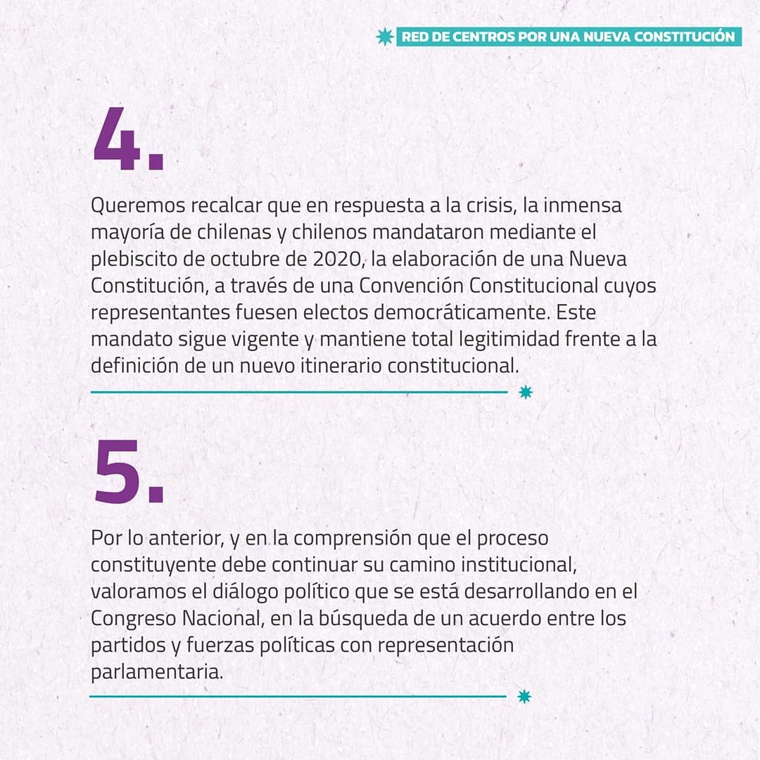 PlebeyaChile's tweet photo. Junto a otras fundaciones y centros de pensamiento nos manifestamos por la continuidad del #procesoconstituyente y que este sea llevado adelante con “la más amplia participación democrática”👉🏽🧵 https://t.co/17d5K5OHZ8