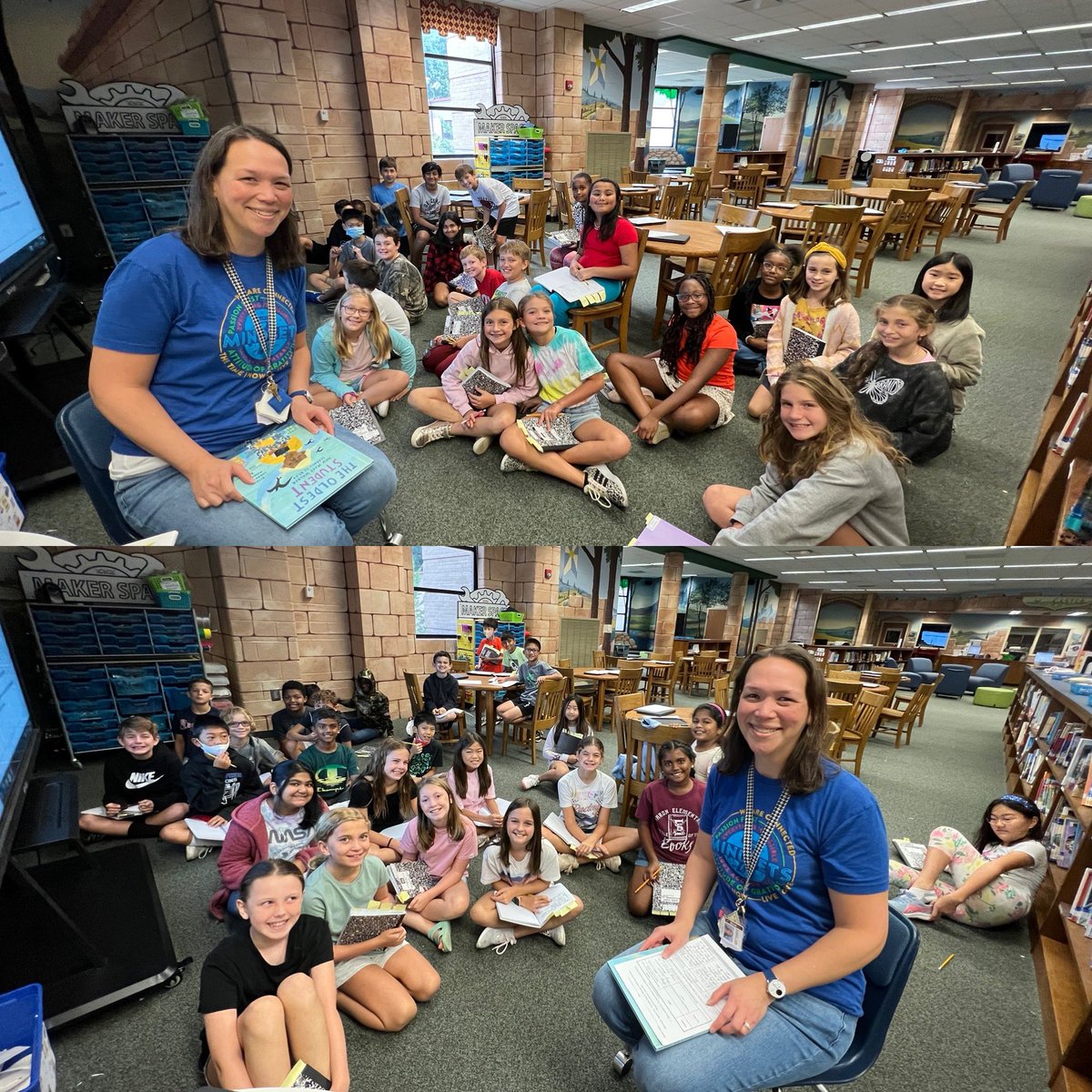 So lucky to have @GinnyMoy as such a valuable resource to collaborate with for our literary review and Dot Day fun! <a href="/SharonElemS/">Sharon Elementary</a> #sharonstrong