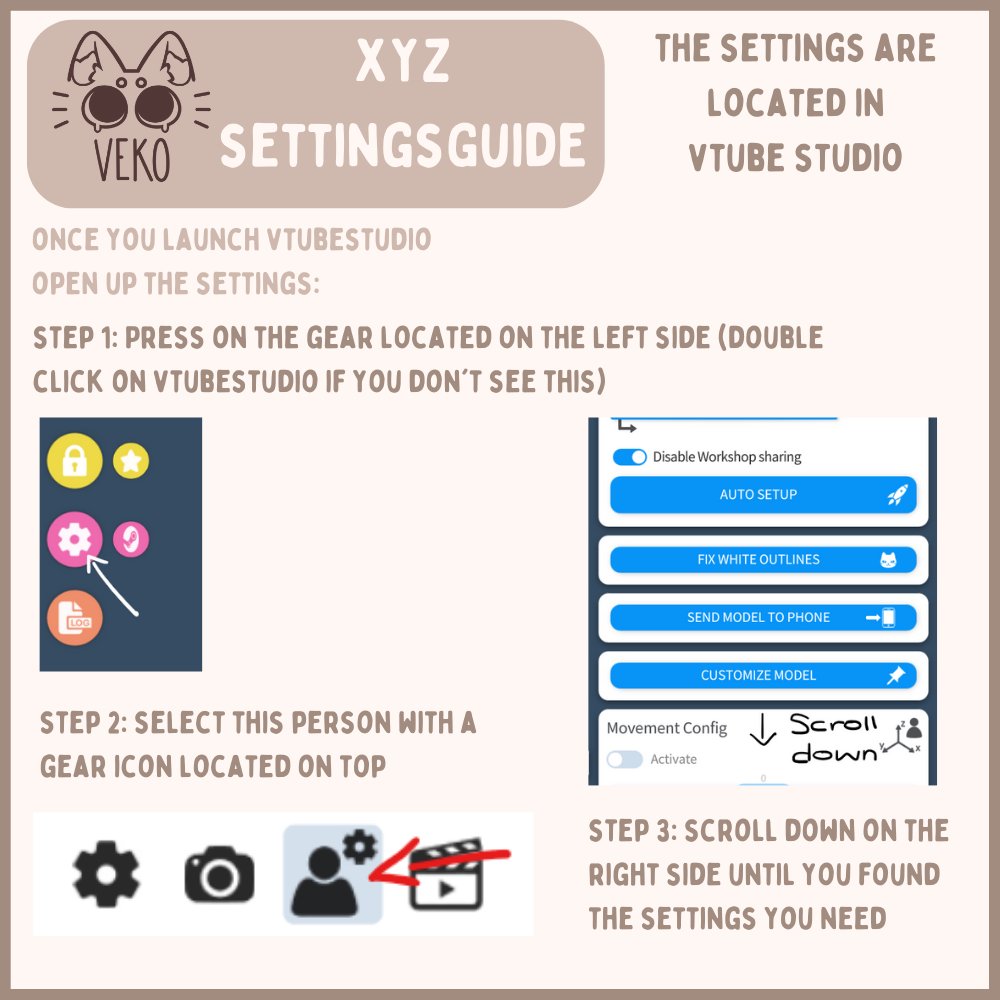 vekopuff's tweet photo. Just made a guide for #VtubeStudio XYZ tracking settings for my clients so am sharing it in case anyone needs it🌟

#vtuber #envtuber https://t.co/9E1HlBffsz