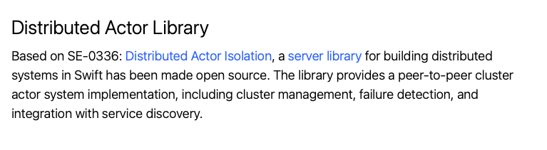ktosopl's tweet photo. #Swift 5.7 is out!

Including the first stable release of #distributed #actors! It's a young feature, and much to be done here still, but swift truly has a chance to make a dent in the universe and distributed systems development thanks to them! 🪐

https://t.co/pXmDnP3nkq https://t.co/Pb3fbgCEqg