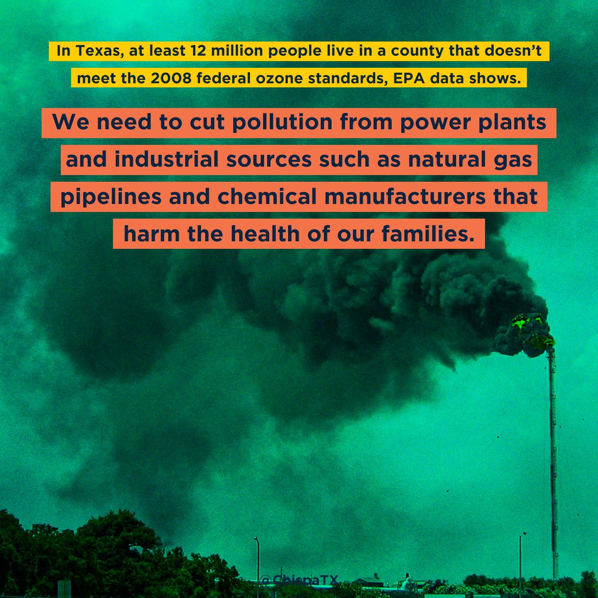 ChispaTexas's tweet photo. It’s getting hotter. This problem will get worse if the government does not step in and regulate these corporate polluters. Let them know how you feel this midterm election! #Pollution #ClimateAction #DontMessWithChispaTX https://t.co/oT15lVX4db