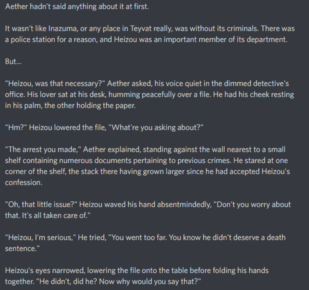 FlowerofFira's tweet photo. Out of all the ones I've written, this might be one of my favorites ❤

Day 4: Gaslighting - #Heither 
#DeadDoveAetherShipWeek https://t.co/HcO7lAouEo