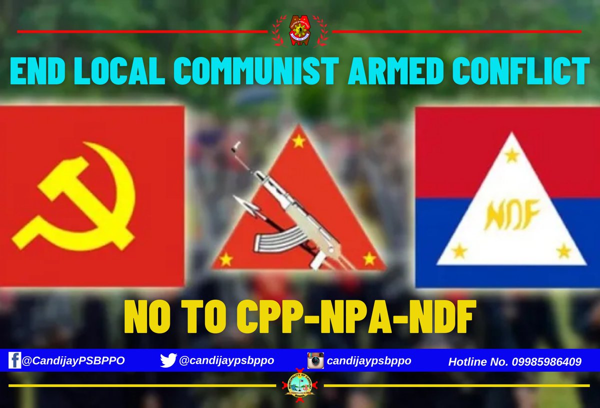 candijaypsbppo's tweet photo. END LOCAL COMMUNIST ARMED CONFLICT!
#TeamPNPCandijay
#LifeIsBeautiful
#KaligtasaNyoSagotKo
#TulongTulongTayo
#MKKequalsK
#PNPKakampiMo
#StopTerrorism https://t.co/0pMwuQqOGL