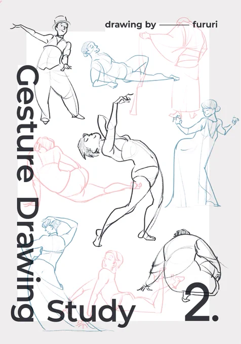 「Gesture Drawing Study 2」
ジェスドロ本第二弾です!
今回も胡椒様(@333Kcal)に表紙をお願いしました!す、ステキ!

内容は一年間毎日書いたジェスチャードローイングの記録本です。

思考過程やこんなことを気をつけたとか、その時に感じたことを図解と供に描いています。 