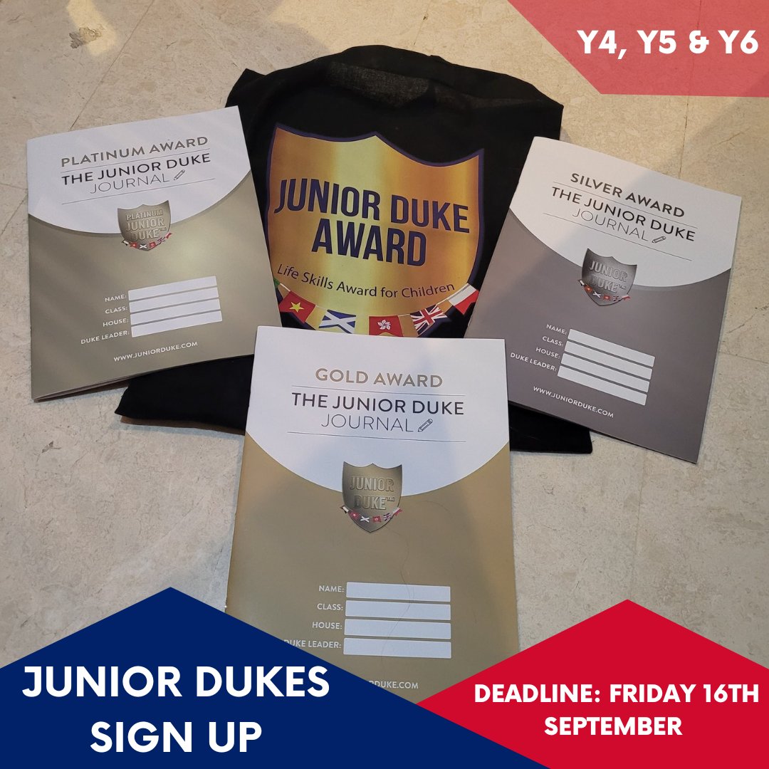 To all our Year 4, 5 &amp; 6 students, do you want to feel motivated, empowered, inspired and challenged? If so sign up to be part of our Junior Dukes. Deadline for sign up is Friday 16th September. 

#JuniorDukes #EnjoyAspireAchieve <a href="/DBSJP_DukeOfEd/">Dukes Awards at DBS Jumeirah Park</a> <a href="/Taaleem/">Taaleem</a>