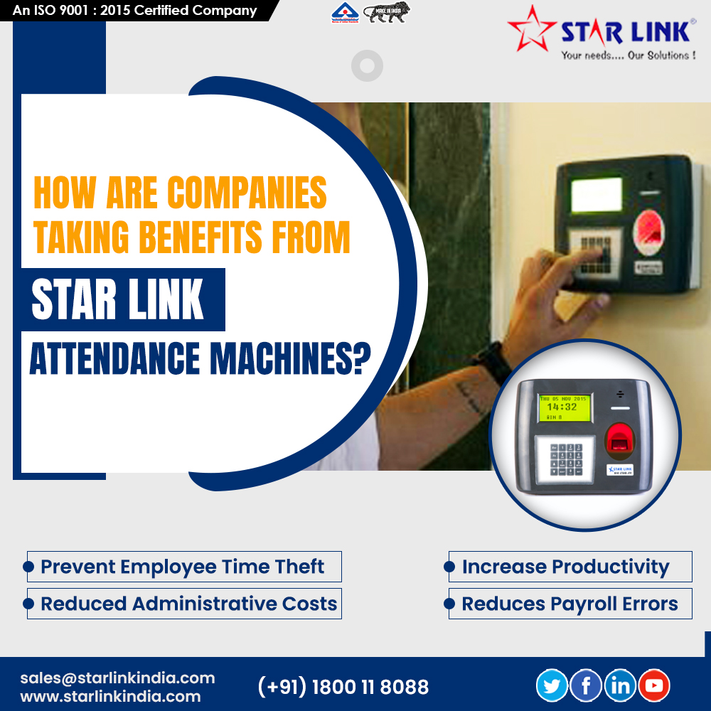starlinkindia's tweet image. Many companies and industries are taking benefits from the Star Link attendance machines for tracking attendance, payroll, and HRMS. 

𝗞𝗻𝗼𝘄 𝗠𝗼𝗿𝗲: starlinkindia.com/products/

#attendancemachine #starlink #biometricattendancesystem #fingerprintmachine