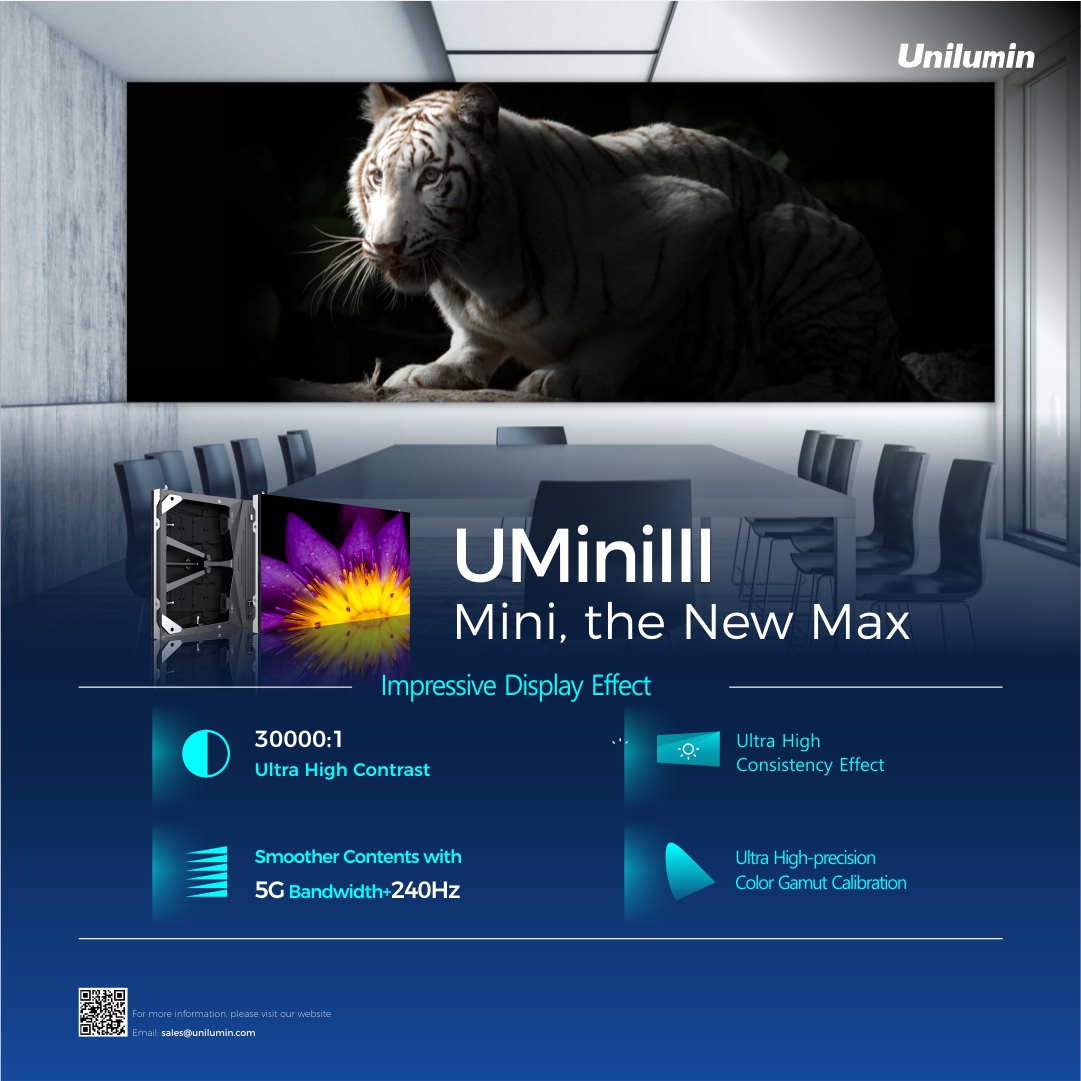 Unilumin_japan's tweet photo. 今回ご紹介するのは、ファインピッチの新製品「UMiniIII」で、最新のテクノロジーを搭載し、視覚の体験、操作性、エネルギー効率の面で、よりグレードアップした体験をお客様に提供します。
 #ledscreens  #led #unilumin　#uniluminled　#led　#ledディスプレイ　#ledビジョン　#エネルギー 　#効率化 https://t.co/PMwB1U8ScW
