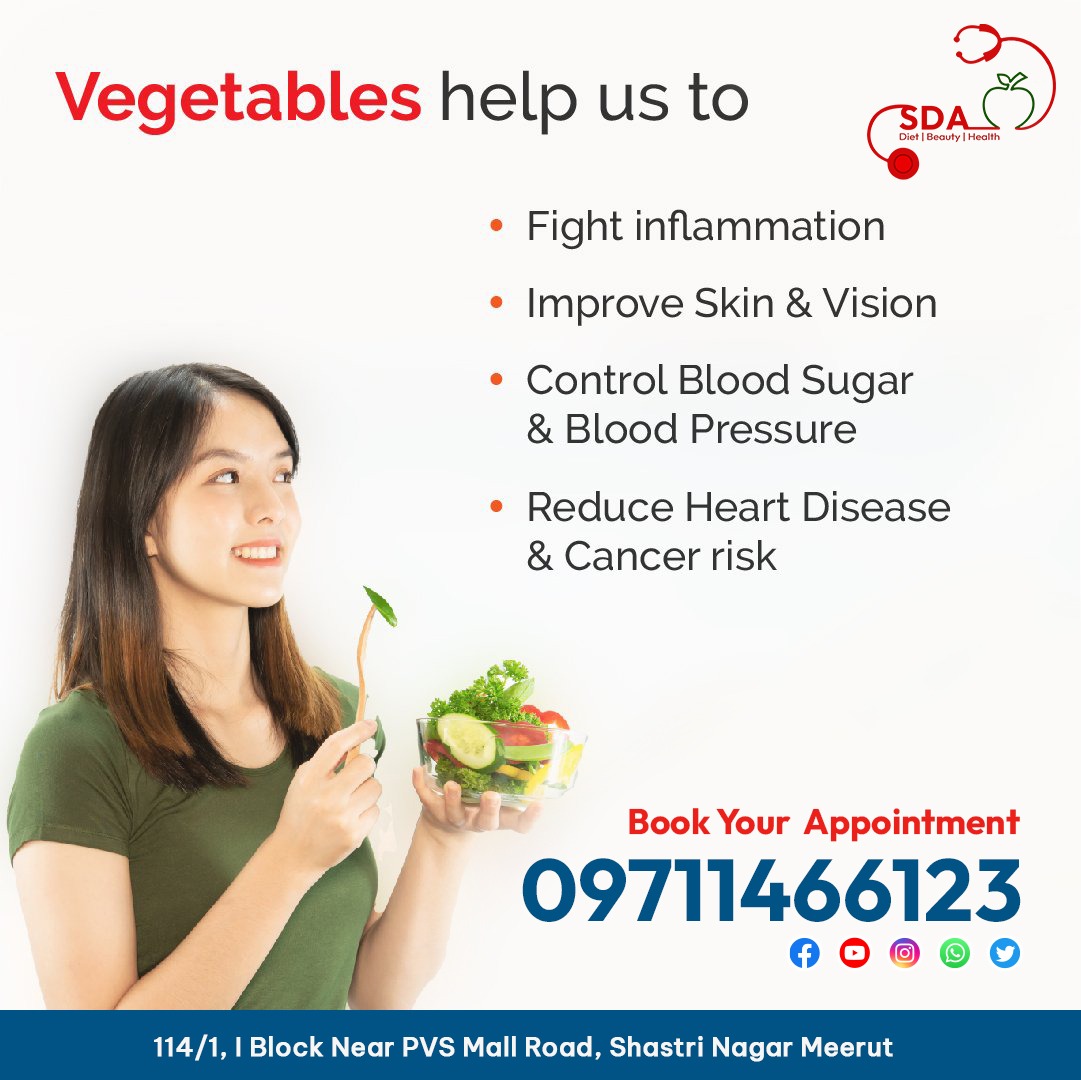 HealthSda's tweet photo. Vegetables help us to 
- Fight inflammation 
- Improve skin and vision
- Control Blood sugar and blood pressure
- Reduce heart disease and cancer risk
#SDA #Diet #healthy #beauty #nutritionjobs #Tips #Foods #VEGETABLES #actofkindness #TuesdayMotivaton #vitamins #bones #Visions https://t.co/pM1qP9zj7h