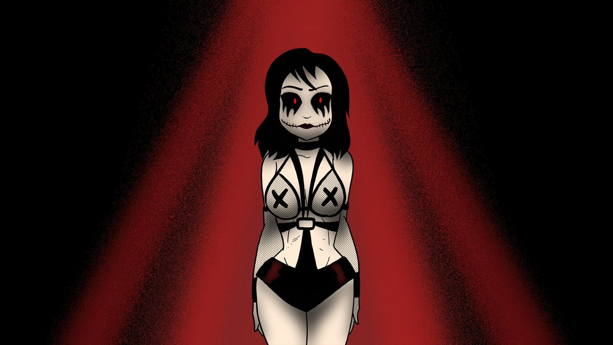 The heel version of my OC, Trixie.