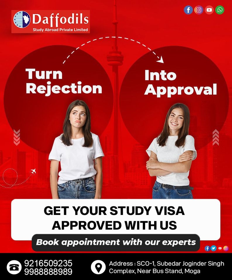 DaffodilsMoga's tweet photo. Turn Rejection Into Approval
GET YOUR STUDY VISA APPROVED WITH US
Book appointment with our experts !

Apply Your Visa With Us !
📲Consult With Our Experts #Daffodils_Moga
☎️ +91-92165-09235, 99888-88989

#canadaimmigration #canadaworkpermit https://t.co/fvxYYDes7n