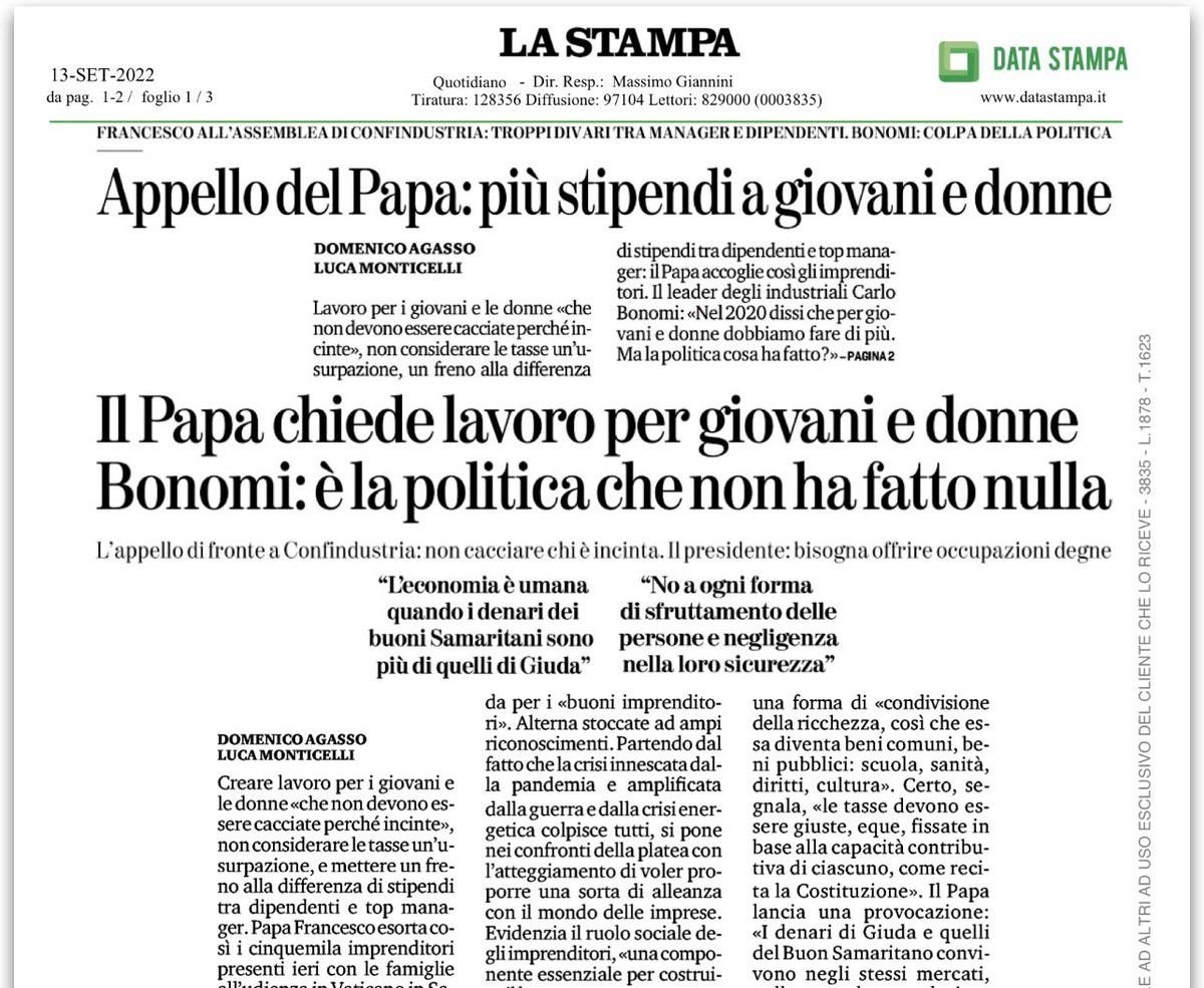 Il #coraggio del #futuro
Perché il futuro del nostro #Paese 🇮🇹 passa dal superare per sempre i GAP nel #lavoro - dei #giovani - delle #donne e delle #competenze ‼️
#PapaFrancesco #orientamento #DigitalTransformation #gendergap #Confinduatria2022