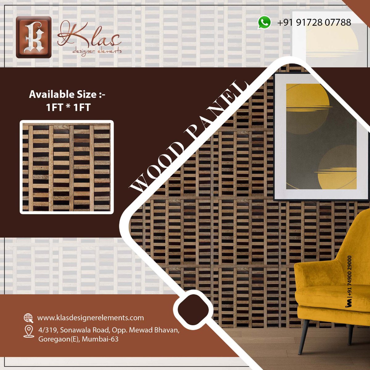 ibais_wooden's tweet photo. BEST COLLECTIONS OF NON FOLDER LAMINATES AND MOSAICS

KLAS DESIGNER ELEMENTS (MUMBAI)

For enquiry via WhatsApp click:   
https://t.co/w1XiVsS3Sy

Mr. Sandeep - 9172807788

#architecturaldesign 
#woodpanel #mdfpanel #wallart
.
@IM_WOODEN_GROUP https://t.co/x4lLKb0XSY