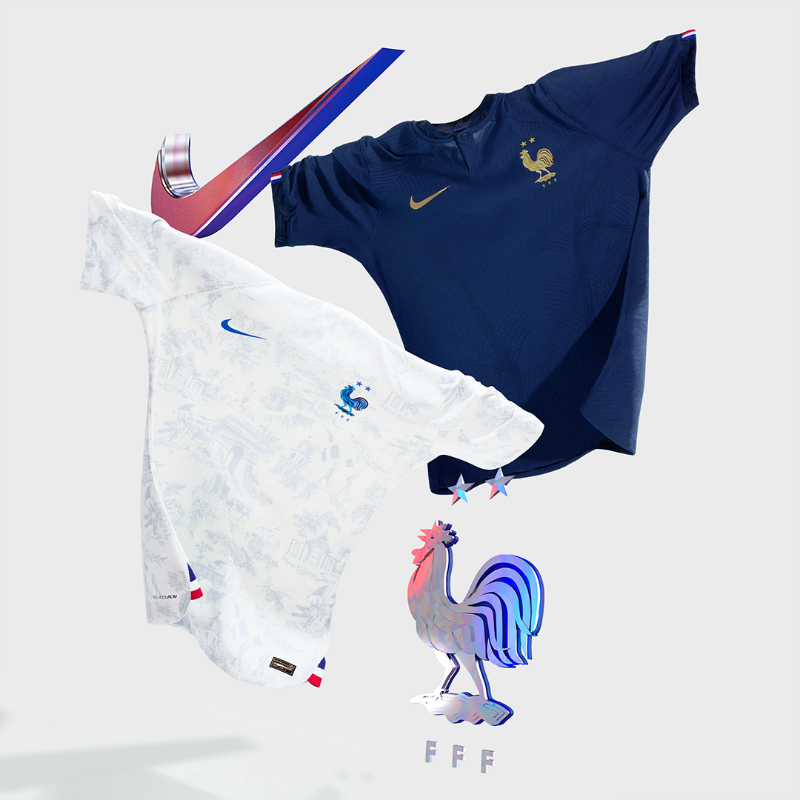 nikefootball's tweet photo. La nouvelle collection Équipe de France 2022 perpétue un riche héritage et une ambition toujours intacte.