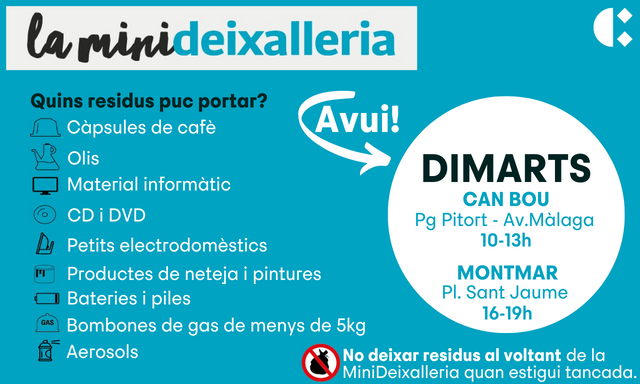 AjCastelldefels's tweet photo. 🌥️#Bondia a tothom! 

🌡️   El temps d'avui
💊 Farmàcia de guàrdia
🛋️Recollida de mobles
🗑️ La Minideixalleria

ℹ️ Tota la informació a #CastelldefelsAvui ⬇️⬇️ https://t.co/duhyuRO1B2