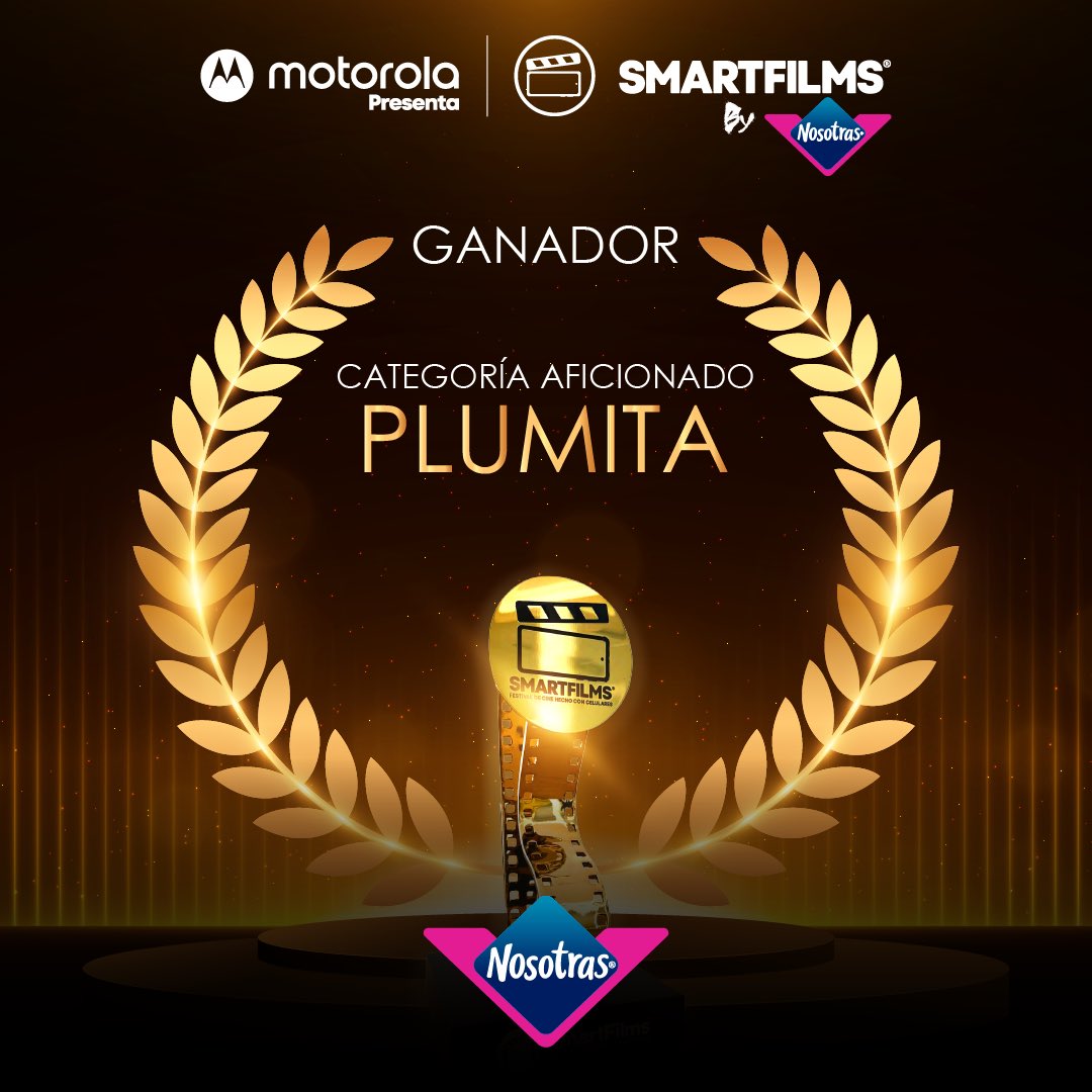 smartfilmsco's tweet image. #SMARTFILMS2022
#GalaDePremiación 

🏆 El ganador de la categoría AFICIONADO @YoAmoNosotras  es PLUMITA