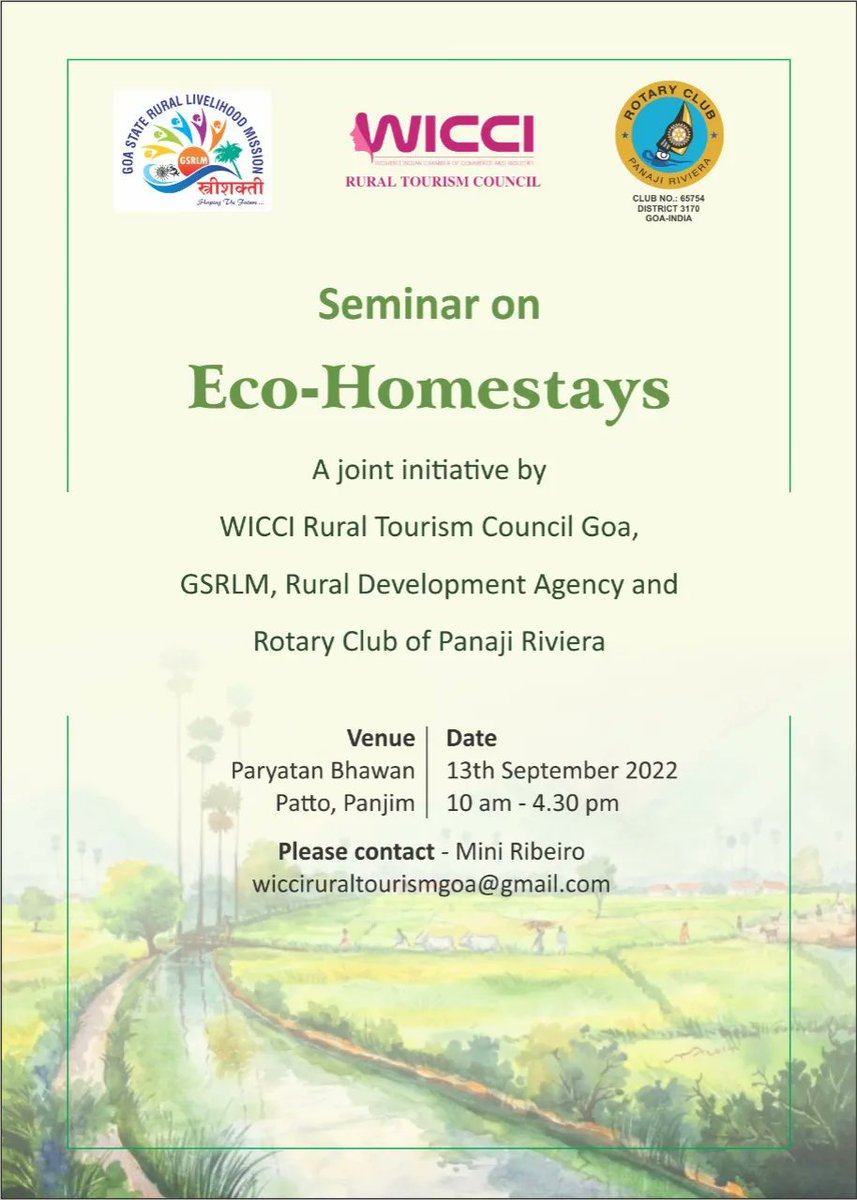 MiniRib's tweet photo. Another exciting day. Today, a Seminar for SHGs on Eco Homestays @RuralWICCI #homestay #Goa #RuralDevelopmentagency #RotaryClubofPanajiRiviera https://t.co/YfO3gJbhAr