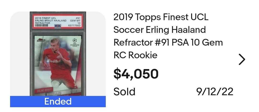 Gem_Mint_Cards_'s tweet photo. Shame to move on from one of my best late night drunken ebay buys. But nice to take some #haaland profit. I'm not only https://t.co/Q4fsJZ6eY0 owner, I'm a client also #crackout  How it started, how it's going https://t.co/QGMEHwnWEP