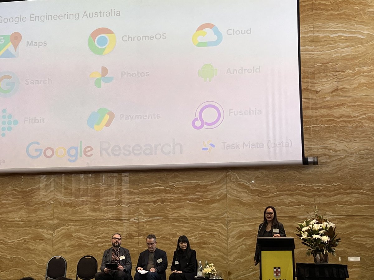 Hearing about ⁦@googledownunder⁩’s Digital Futures initiative from Head of Research & Engineering Dr Grace Chung #aiaustralia #unswai ⁦@unsw_ai⁩