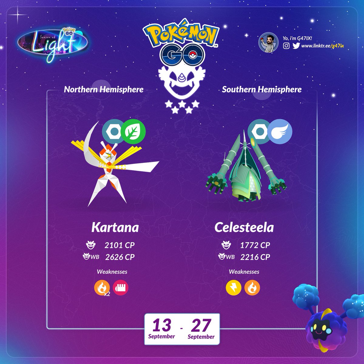 New kartana & celesteela raid started in pokemon go. 