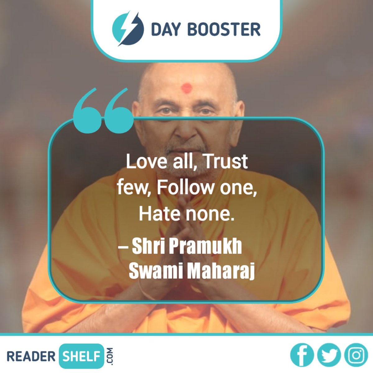 thereadershelf's tweet photo. @thereadershelf to know those inspiring quotes to progress every day in your life.
.
Happy Birthday to you 🎂🥳 Pramukh Swami Maharaj
.
#HappyBirthday #pramukhswami #Swaminarayan #readershelf #tuesdayvibe #TuesdayMotivaton #tuesdaymotivations #todayvibes https://t.co/1zmgpZKDF7
