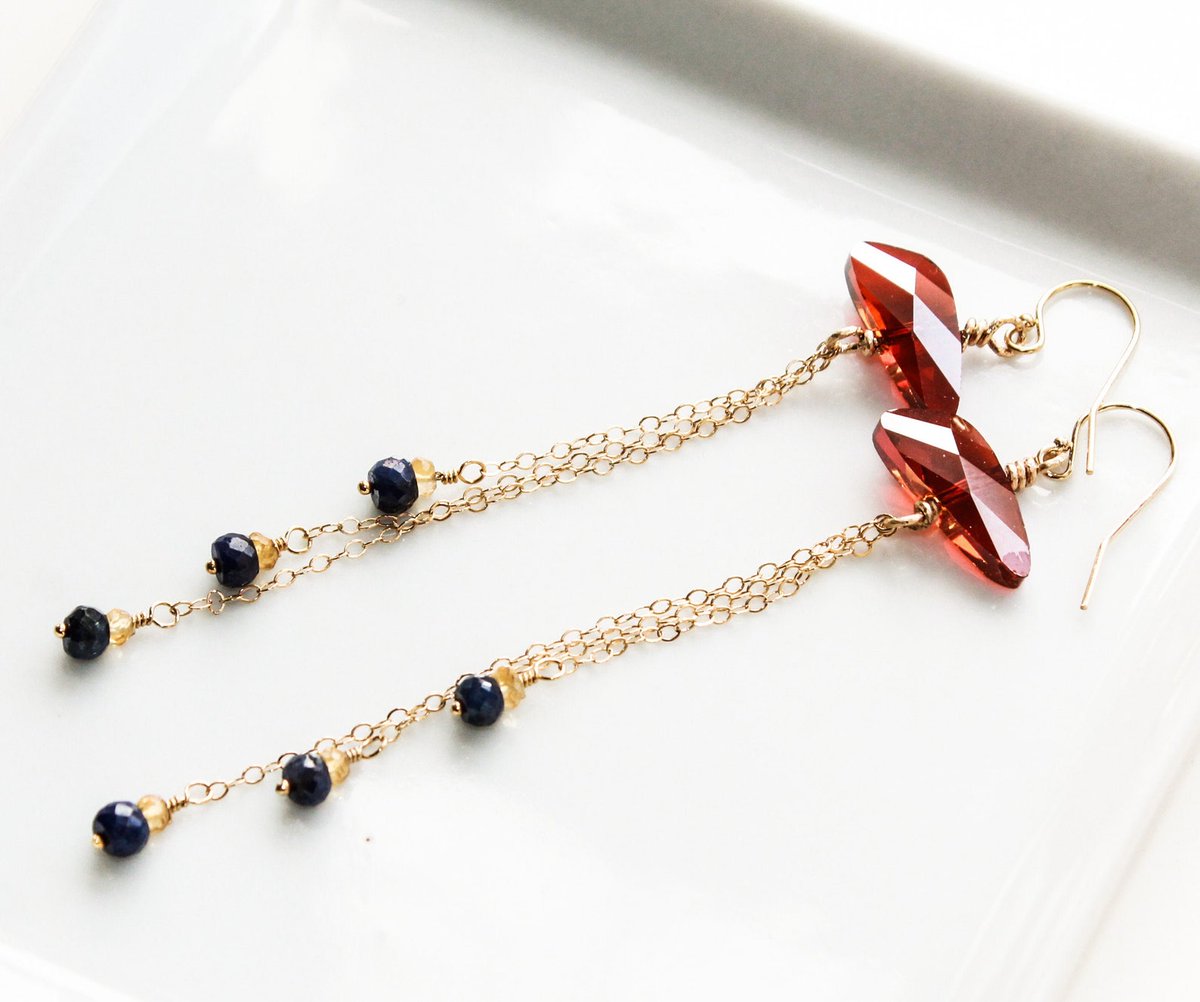 JosephSpira0bw's tweet photo. Long chain earrings with Swarovski lave red crystals and gemstones. Extra long gold filled earrings, Spring gifts for women. Trends 2022
 #Swarovski #LongChainEarrings #extra #RedCrystals #LongGold #Trends #EverywhereUR

👉https://t.co/DgkTTO5Ppy https://t.co/S1GNkyX8oy