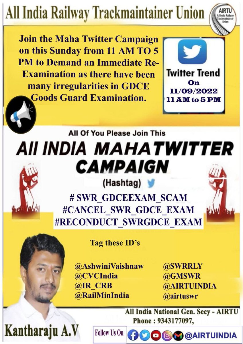 Y77933390Arvind's tweet photo. #SWR_GDCEEXAM_SCAM 
#CANCEL _SWR_GDCE _EXAM
#RECOUNDUCT _SRRGDCE_EXAM
@GMSWR @AshwiniVaishnaw @CVCIndia @SWRRLY @IR_CRB @AIRTUINDIA @AIRTUINDIA @RailMinIndia @SWRRailway @SWRRailway @SWRRailway https://t.co/Z0ECF7sPqG