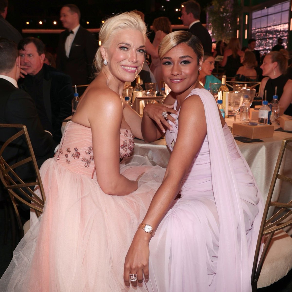 ofwaddingham's tweet photo. hannah waddingham and Ariana debose at tonight’s #emmys #tedlass https://t.co/84hiUjKgrZ