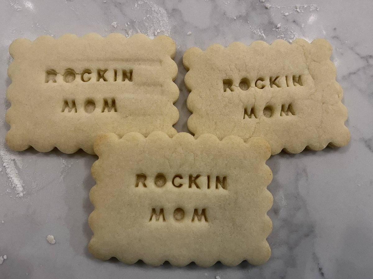 Trisomy21Momma's tweet photo. Cookie of the Week #29 Rockin Mom Sugar Cookie! In two days I’m heading to Washington, DC to be with 400 other Rockin Moms. And these cookies help me make friends 🤣.
#MissACookies #Stampedcookies #sugarcookies #rockinmom #downsyndrome #cookieoftheweek https://t.co/QOHIEWA4rs