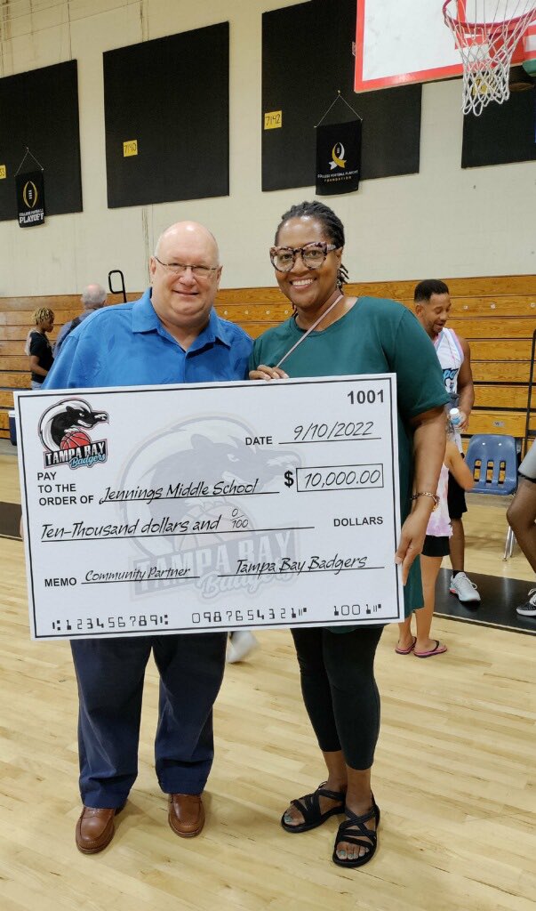 Another PRIDEful Moment: THANK YOU!!! Tampa Bay Badgers and Rick Onderko for becoming a Community Partner with <a href="/HCPSJenningsMS/">@HCPSJenningsMS</a> !!! Oh the places we will go with Community Partners ❤️🖤 <a href="/TransformHCPS/">HCPS Transformation Network</a> <a href="/HCPS_Grants/">HCPS Grants</a>