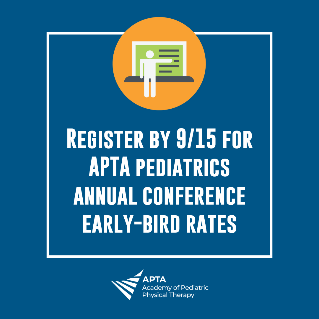 Register by 9/15 for APTA Pediatrics Annual Conference Early-Bird Rates! eventscribe.net/2022/AC/  
#pediPT #pedsPT #pedsAC #PTtwitter #PTfam #pediatricPT #DPTstudent