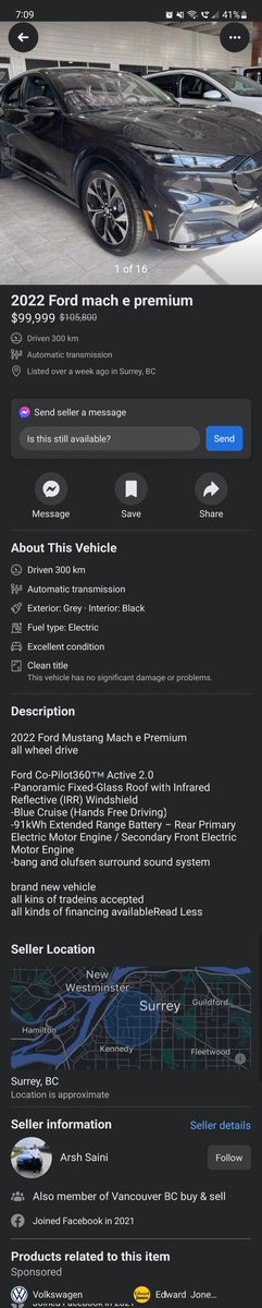 Coreyallan39's tweet photo. @FordCanada dealerships all over Vancouver are adding gross MSRP to their new Mach-Es. This looks horrible on Ford as a brand and hurts the fair dealerships that play by the rules and aren't trying to take advantage of your loyal customers. https://t.co/KSFrk1h259