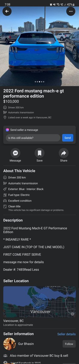 Coreyallan39's tweet photo. @FordCanada dealerships all over Vancouver are adding gross MSRP to their new Mach-Es. This looks horrible on Ford as a brand and hurts the fair dealerships that play by the rules and aren't trying to take advantage of your loyal customers. https://t.co/KSFrk1h259