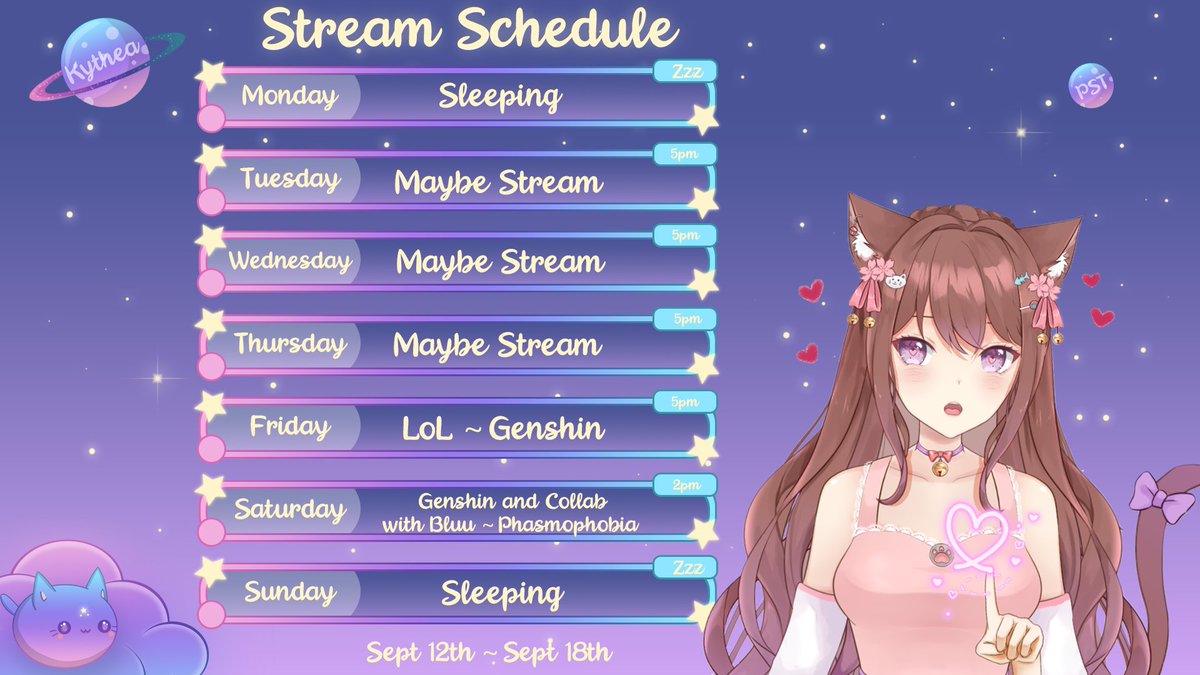 🌸This weeks Schedule Card🌸