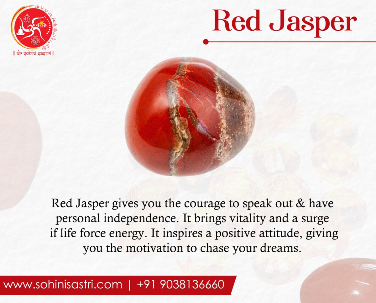 drsohinisastri's tweet photo. Red Jasper:

#RedJasper #Red #Gemstone #gems #gemstones #gemstonejewelry #GEMS #Astrologytip #astrotips #astrology #futurepredictions #mind  #BookNow  #dailyastrology #spiritual #consulting #predictions https://t.co/HzOMVHkffW