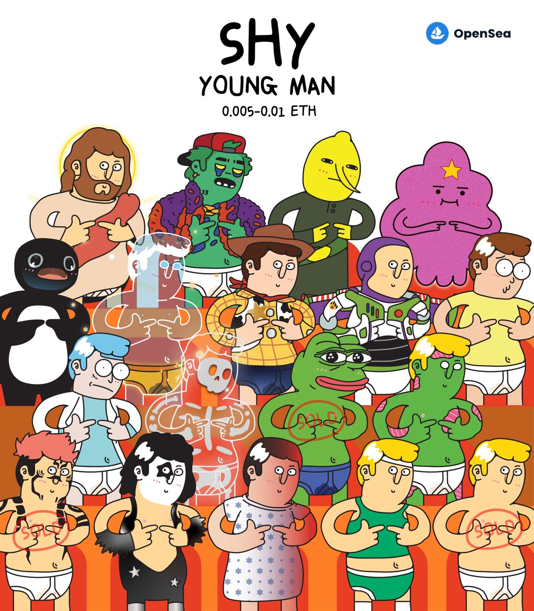Shy young man collection 👉👈
1/1 Collection
<a href="/opensea/">OpenSea</a>
0.005-0.01 ETH 
opensea.io/collection/shy…
#NFTCommunity #NFTs #NFT #nftart #NFTGiveaways #NFTProject #NFTCommmunity #nftcollector #NFTTHAILAND #NFTThaicommunity #OpenSea #openseaartists #OpenSeaNTF #OpenSeaCollection #NFT宣伝枠