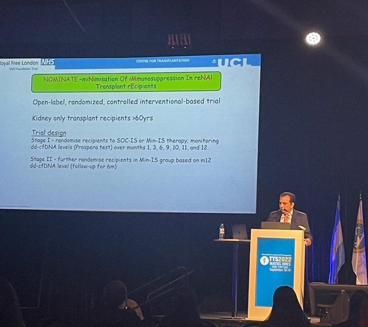 rezamotallebov's tweet image. Delighted to present our forthcoming trial, NOMINATE, at today’s industry sponsored symposium #TTS2022. @NateraNeph @RoyalFreeNHS @RenalUCL @UCLDivofSurgery #cellfreeDNA #Transplant