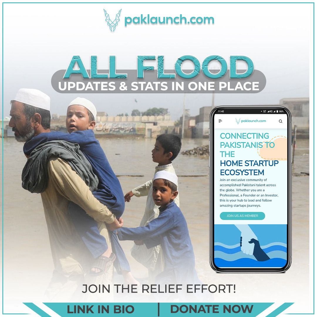 raheelbodla's tweet photo. 🌟 @paklaunchdotcom - 
Project Floodlight consolidates all flood-related data be it regions and people affected or donation centers’ information, in one place to create ease of access to a network. Now is the time to act as a united front. #PakistanFloods #FloodsInPakistan https://t.co/8cIdGkWYLx