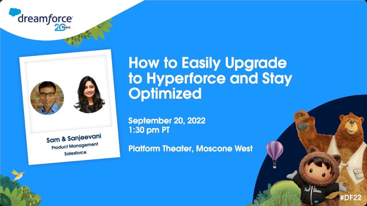 Are you a Salesforce Admin, Dev or Architect? Join Sam Sharaf and me on Tuesday, Sept 20th at 1:30 pm at Platform Theater, Moscone West #DF22. We are announcing an exciting new product called Hyperforce Assistant!sforce.co/3cSrgQr
#AwesomeAdmin <a href="/SalesforceAdmns/">Salesforce Admins</a> <a href="/salesforce/">Salesforce</a>