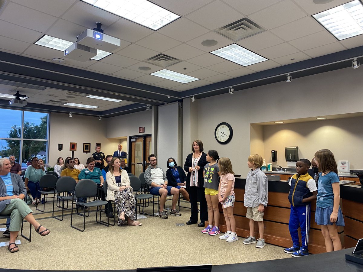 AvonSupt's tweet photo. Mrs. Williams and some awesome 2nd graders from Cedar shared their work at tonight’s ⁦@OrioleTweets⁩ school board meeting.  Impressed by their confidence speaking to a room full of people! https://t.co/49vMaQPpo9