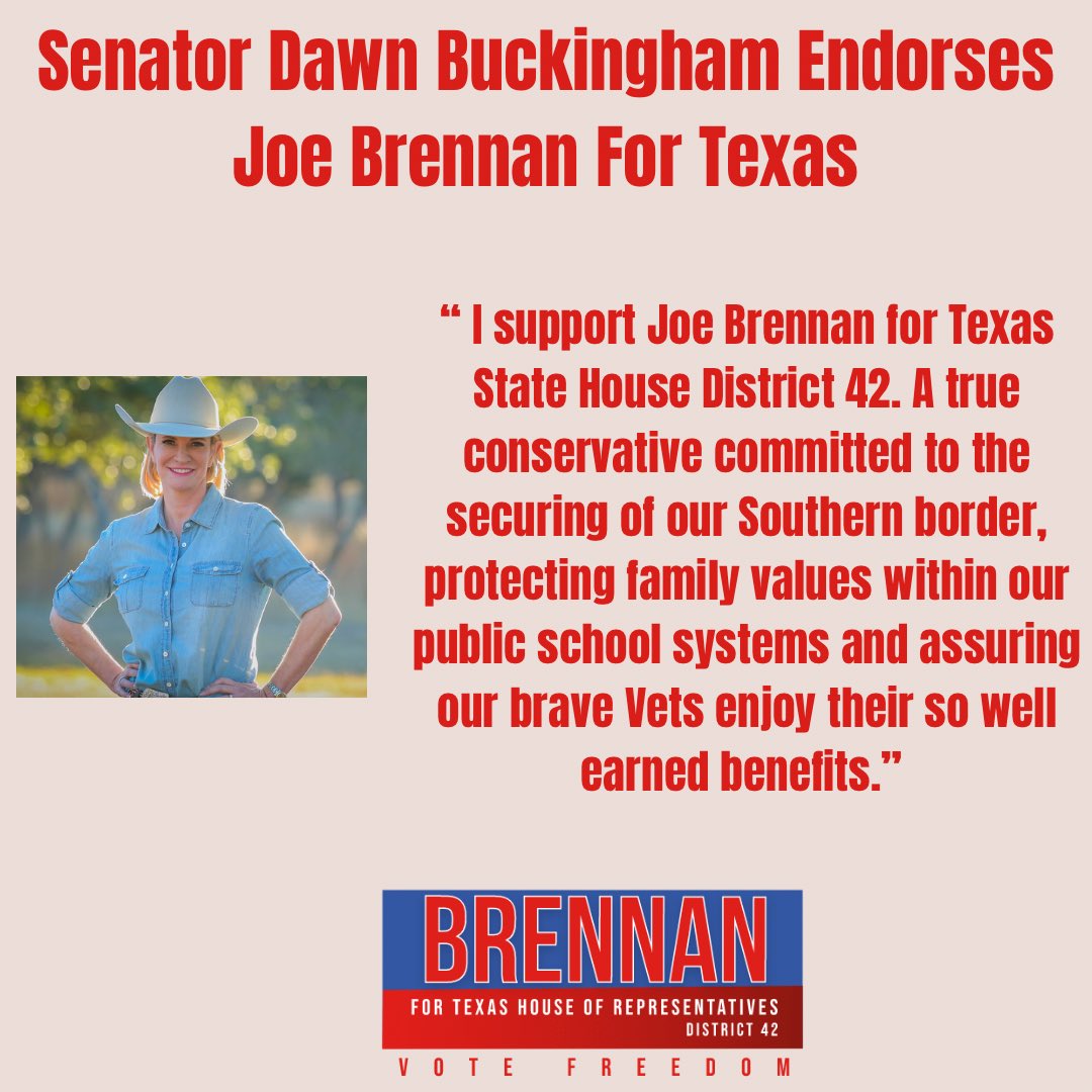 🚨ENDORSEMENT ALERT 🚨 Thank you @DrBuckinghamTX for your endorsement of my campaign! I am humbled! #VoteFREEDOM
