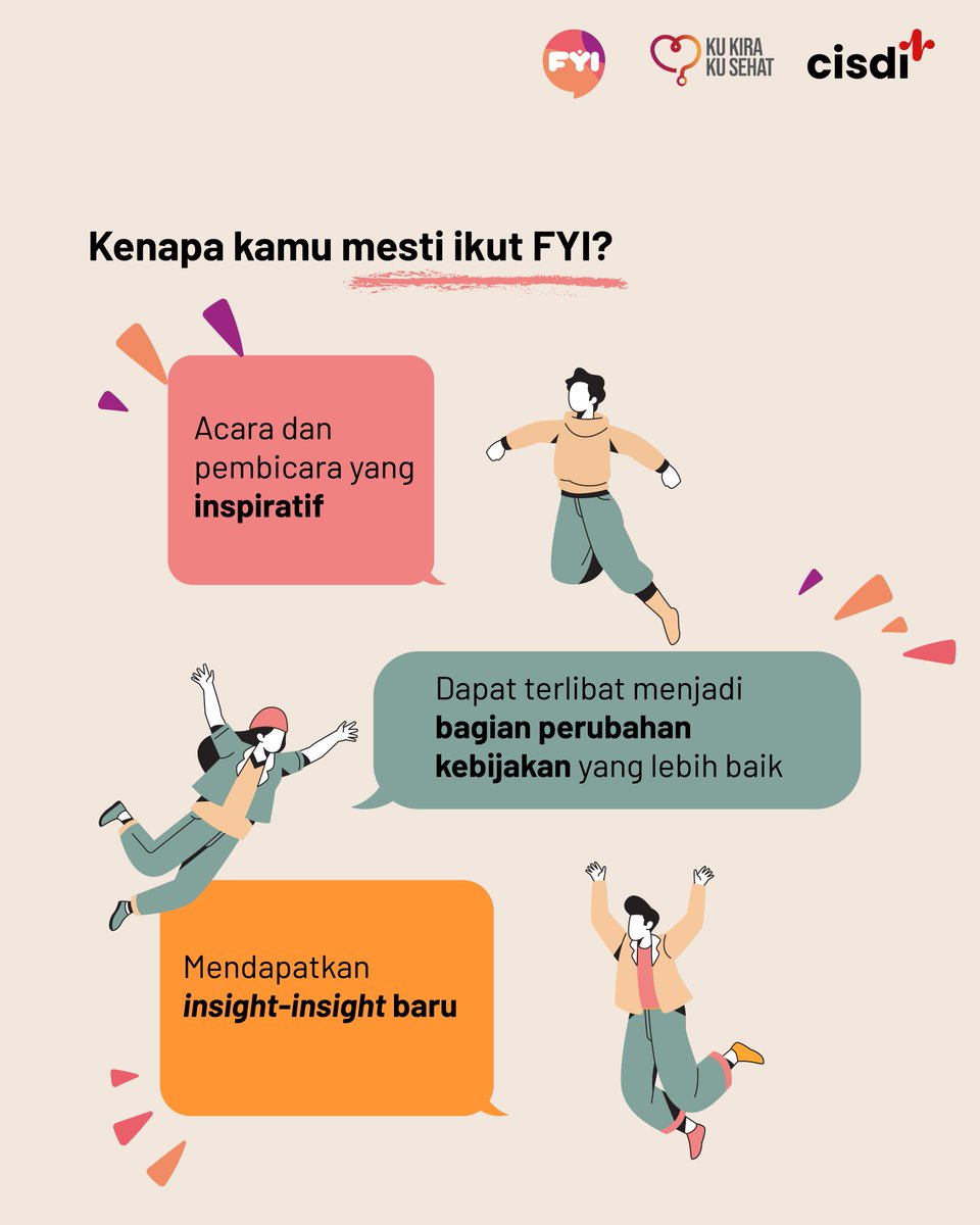 FYIndonesians's tweet photo. Forum for Young Indonesians Kembali! 

Siapa yang sudah ga sabar dan penasaran dengan keseruan FYI tahun ini? #akubijakminumsehat #drinkvolution #fyindonesians #KuKiraKuSehat https://t.co/q5azZa5xwM