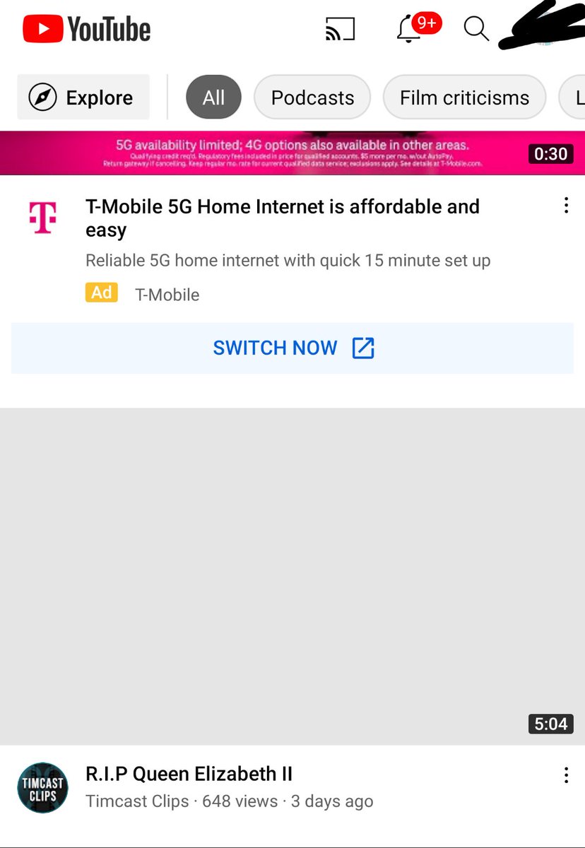 MattWattMedia's tweet photo. Hey there, @Timcast @YouTube and other observant or pertinent parties.

Is this the problem Tim was mentioning on the show today? Grey box in place of a thumbnail image (possibly to decrease traffic/interaction)?

You're not crazy, but too often correct, Tim.  ✌️ https://t.co/37CUCvMZvd