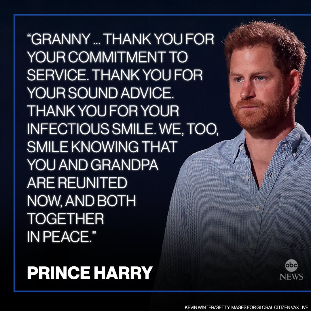 Prince Harry, Duke of Sussex, paid tribute to his late grandmother in
