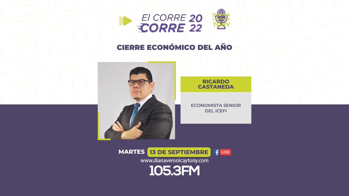 🎙️ #ElCorreCorre I Este martes 13 de septiembre, conversaremos con @Recasta. 🔴 Sintonízanos a las 7:45 am 📻 en el 105.3 FM @Punto105 #TuneIn Punto105 📲 7850-2060