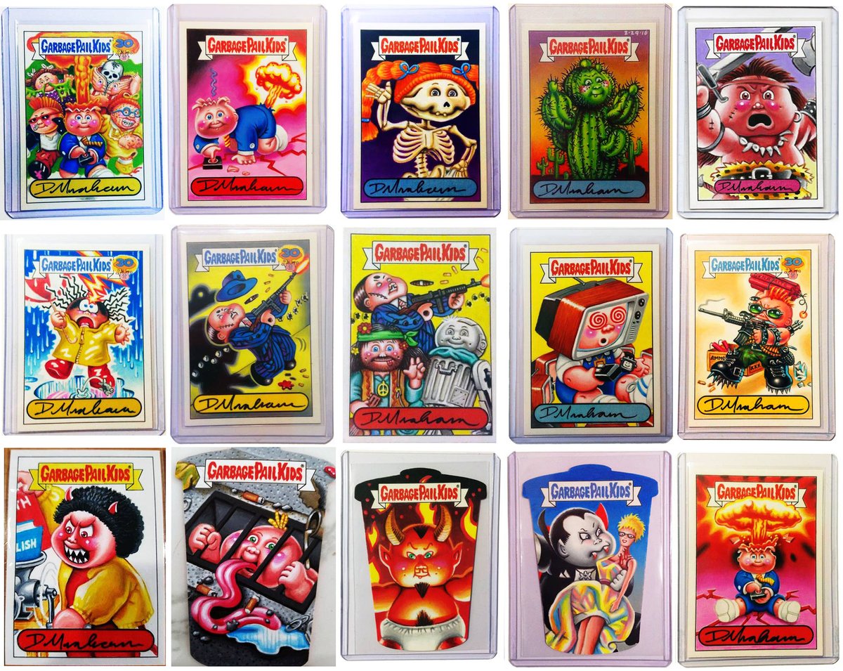 4mellowd's tweet photo. Some Garbage Pail Kids sketch cards I painted up #gpk #garbagepailkids #dustingraham #art #nostalgia #80s #gross https://t.co/LycxWHwMC8