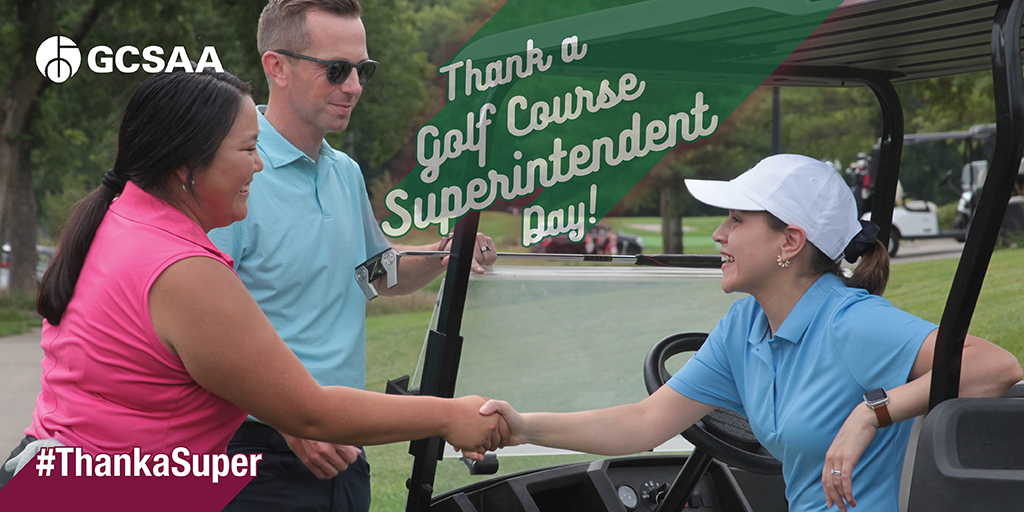 GCSAA's tweet photo. Thank those who make the golf course the perfect escape in today’s world: #ThankASuper https://t.co/K7ocHoNEz5 https://t.co/MPzCj8BGec