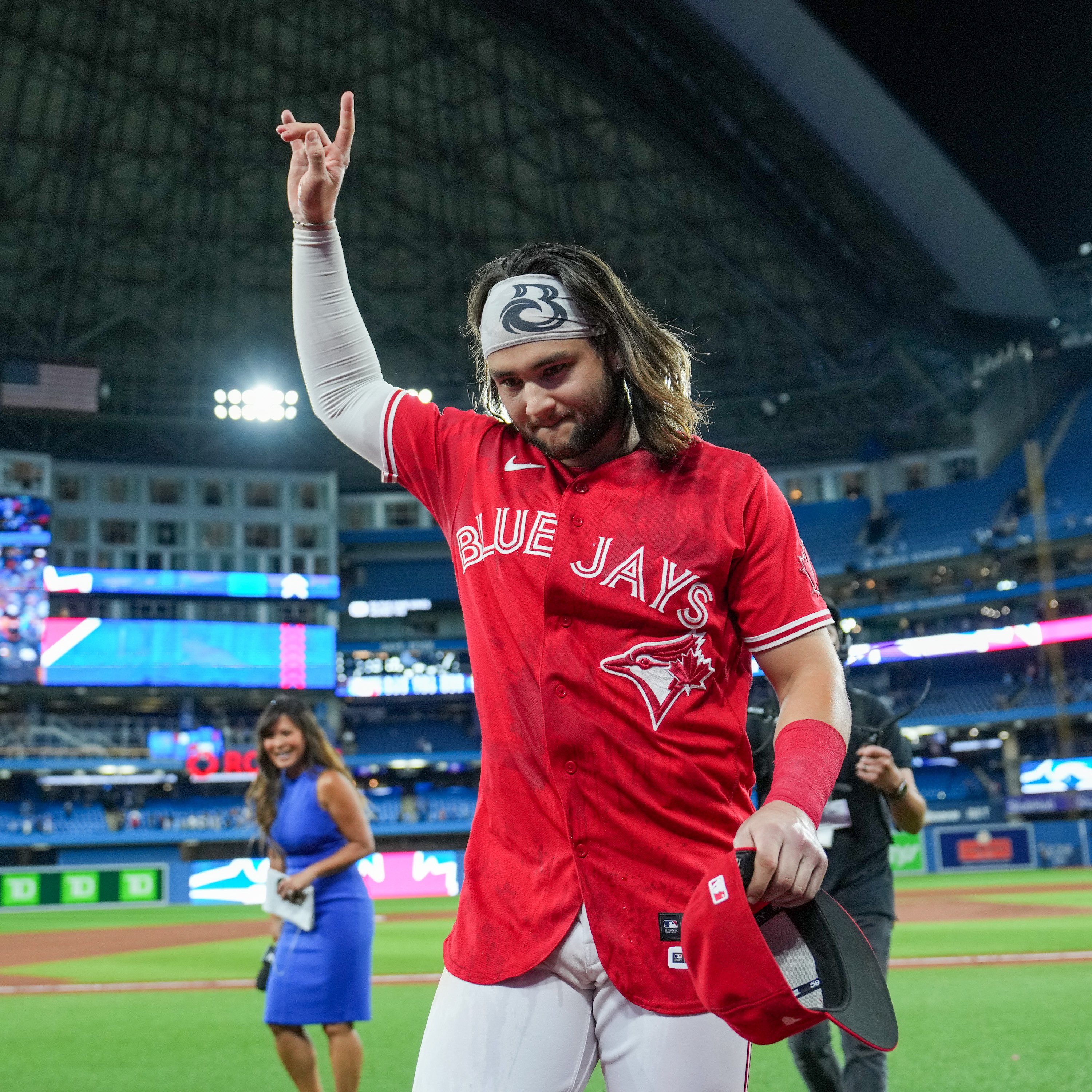 game red blue jays jersey